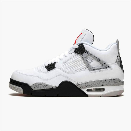 Jordan 4 Retro White Cement (2016) Vit/Fire Röd-Svart-Tech Grå Jordan Skor