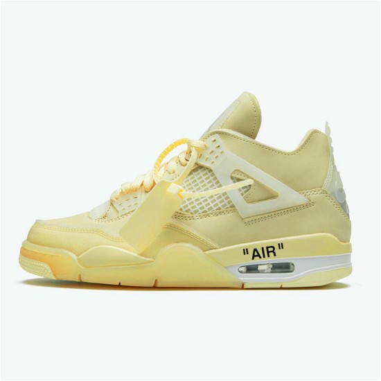 Jordan 4 Retro Off-White Sail Sail/Muslin-Vit-Svart Jordan Skor