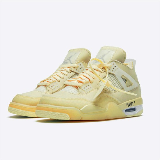 Jordan 4 Retro Off-White Sail Sail/Muslin-Vit-Svart Jordan Skor