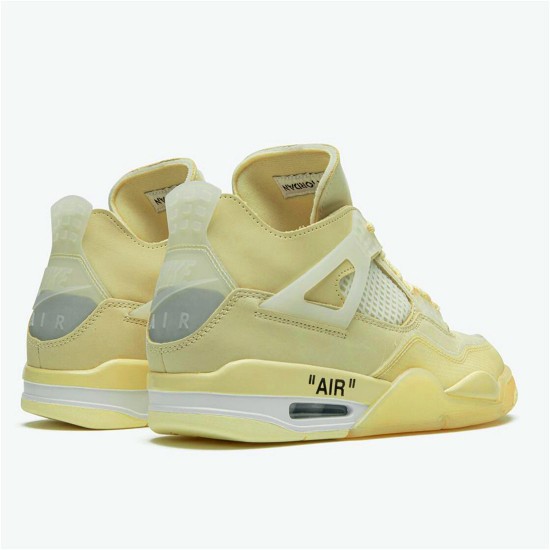 Jordan 4 Retro Off-White Sail Sail/Muslin-Vit-Svart Jordan Skor