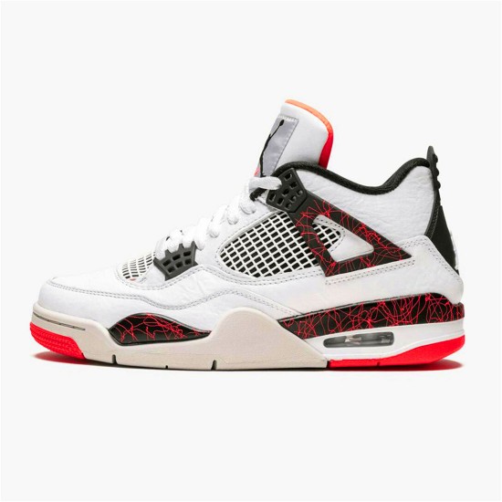 Jordan 4 Retro Flight Nostalgia Vit/Svart-Bright Crimson-Pale Citron Jordan Skor