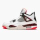 Jordan 4 Retro Flight Nostalgia Vit/Svart-Bright Crimson-Pale Citron Jordan Skor