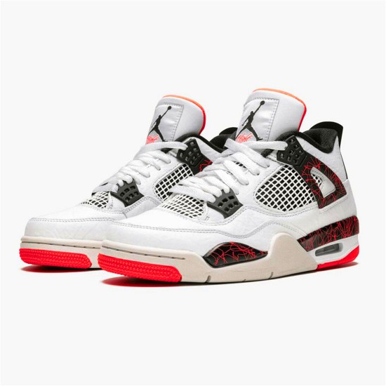 Jordan 4 Retro Flight Nostalgia Vit/Svart-Bright Crimson-Pale Citron Jordan Skor