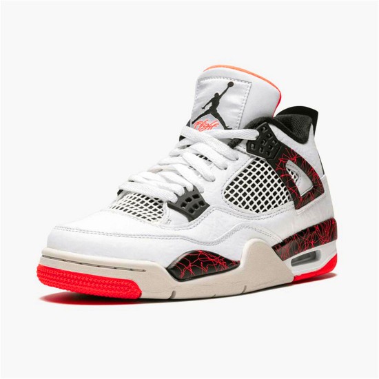 Jordan 4 Retro Flight Nostalgia Vit/Svart-Bright Crimson-Pale Citron Jordan Skor