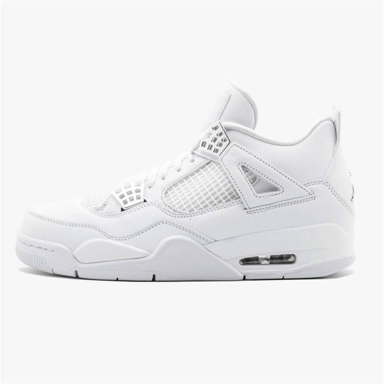 Jordan 4 Retro Pure Money (2017) Vit/Metallic Silver-Pure Platina Jordan Skor