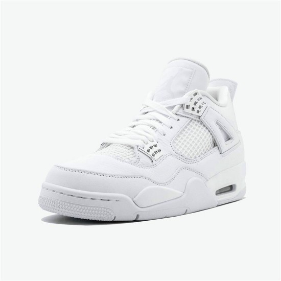 Jordan 4 Retro Pure Money (2017) Vit/Metallic Silver-Pure Platina Jordan Skor