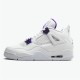 Jordan 4 Retro Metallic Purple Vit/Metallic Silver-Court Lila Jordan Skor