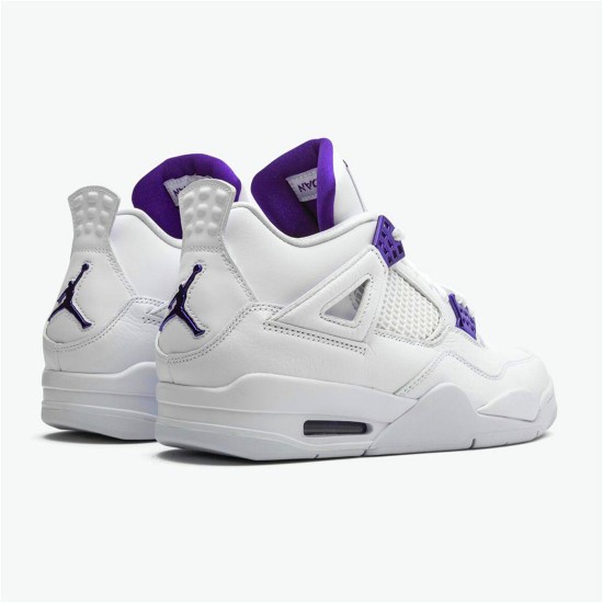 Jordan 4 Retro Metallic Purple Vit/Metallic Silver-Court Lila Jordan Skor