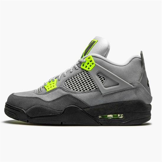 Jordan 4 Retro SE 95 Neon Cool Grå/Volt-Wolf Grå-Anthracite Jordan Skor