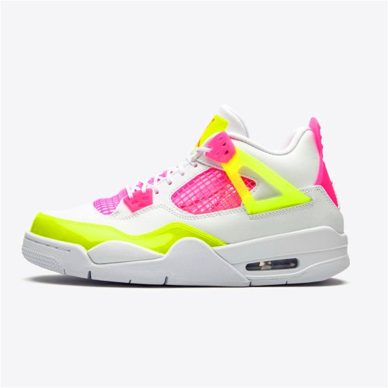 Jordan 4 Retro White Lemon Pink Vit/Lemon Venom-Rosa Blast Jordan Skor