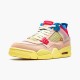 Jordan 4 Retro Union Guava Ice Guava Ice/Light Bone-Brigade Blå-Light Fusion Röd Jordan Skor