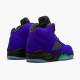 Jordan 5 Retro Alternate Grape Grape Ice/New Emerald-Svart Jordan Skor