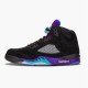 Jordan 5 Retro Black Grape (2013) Svart/New Emerald-Grape Ice Jordan Skor