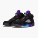 Jordan 5 Retro Black Grape (2013) Svart/New Emerald-Grape Ice Jordan Skor