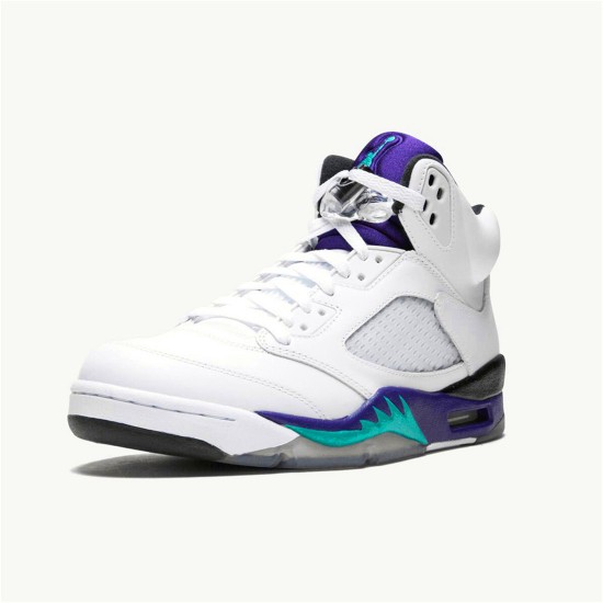 Jordan 5 Retro Grape (2013) Vit/Emerald-New Grape-Ice Blå Jordan Skor