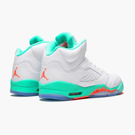 Jordan 5 Retro Light Aqua Vit/Crimson Pulse-Light Aqua-Svart Jordan Skor