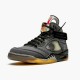 Jordan 5 Retro Off-White Black Svart/Muslin-Fire Röd Jordan Skor