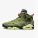 Jordan 6 Retro Travis Scott Medium Oliv/Svart-Sail-University Röd Jordan Skor